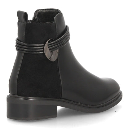 Botines tacón para mujer de estilo casual 2618-Negro