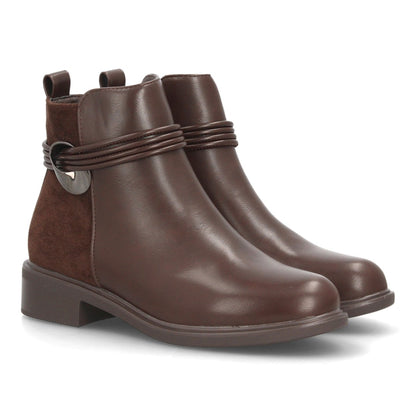 Botines tacón para mujer de estilo casual 2618-Marron