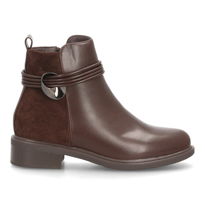 Botines tacón para mujer de estilo casual 2618-Marron