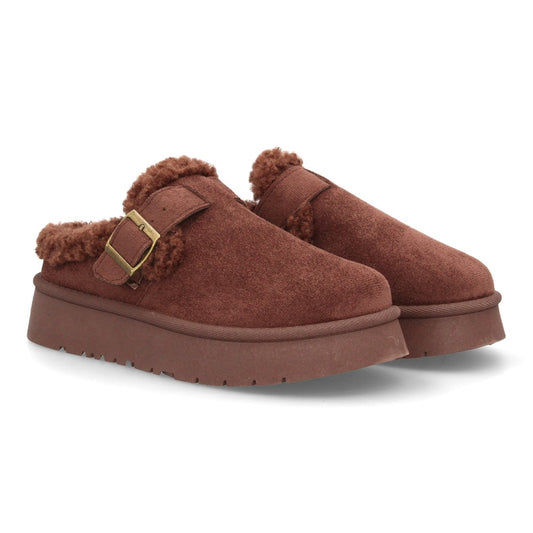 Zuecos para mujer de estilo casual SL-793-Marron
