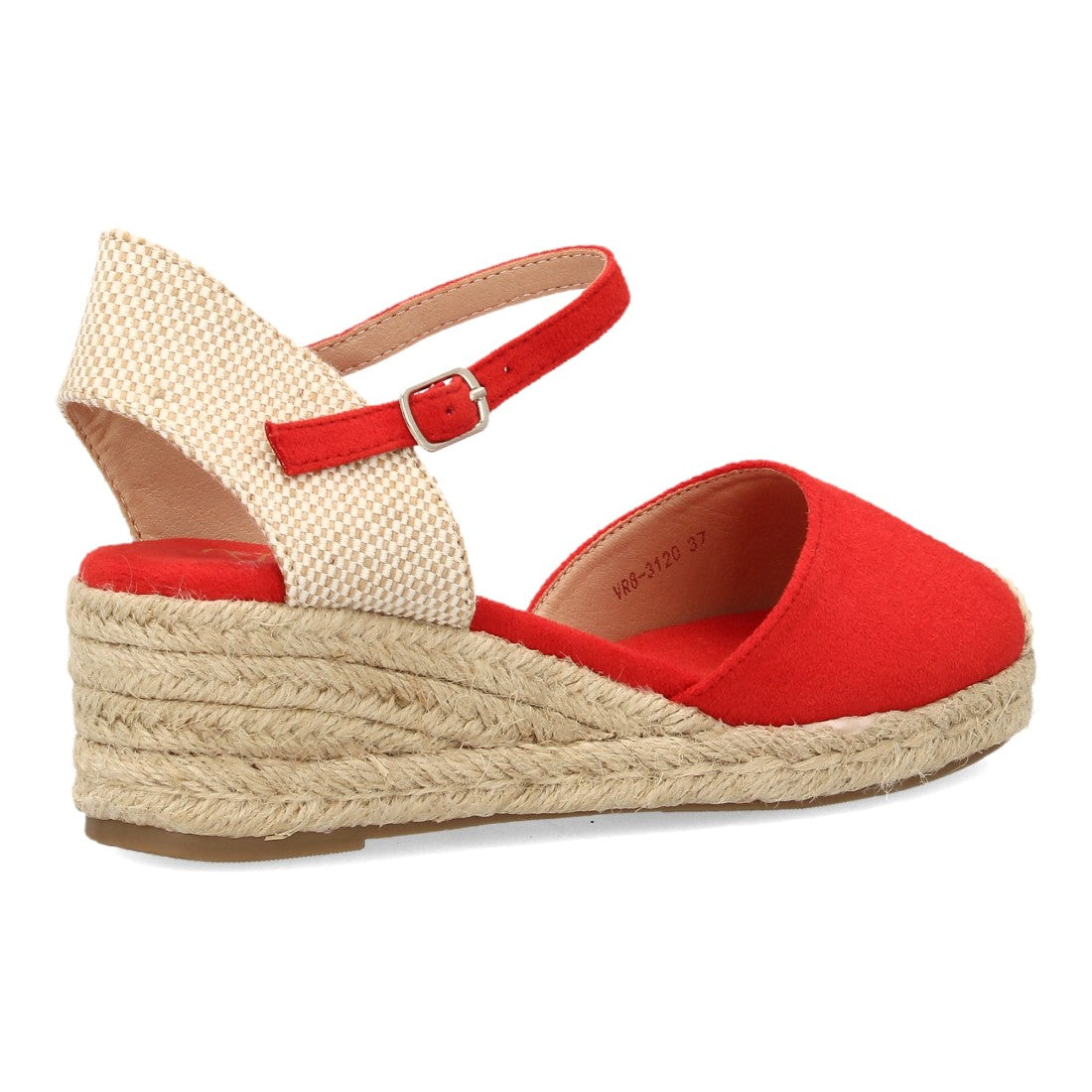 Alpargatas con cuña para mujer VR6-3120-Rojo
