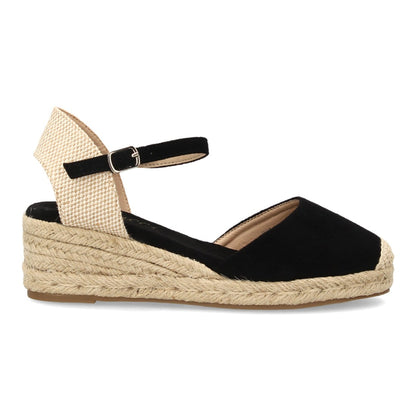 Alpargatas con cuña para mujer VR6-3120-Negro