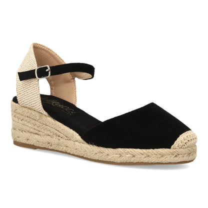 Alpargatas con cuña para mujer VR6-3120-Negro