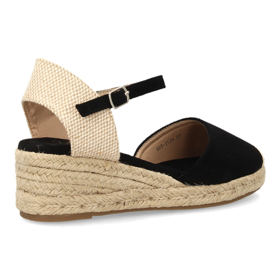 Alpargatas con cuña para mujer VR6-3120-Negro