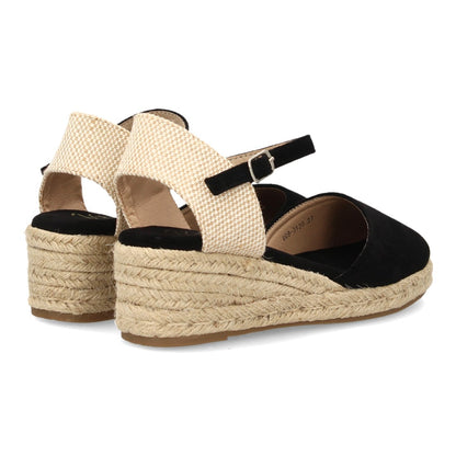 Alpargatas con cuña para mujer VR6-3120-Negro