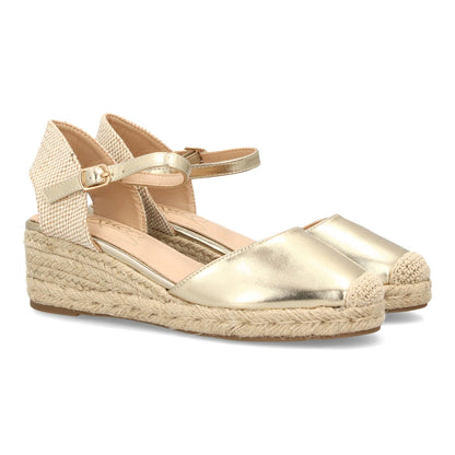 Alpargatas con cuña para mujer VR6-3120-Oro