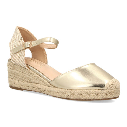 Alpargatas con cuña para mujer VR6-3120-Oro