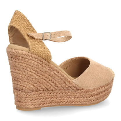 Sandalias con cuña de yute para mujer VR5-1527-Kaki