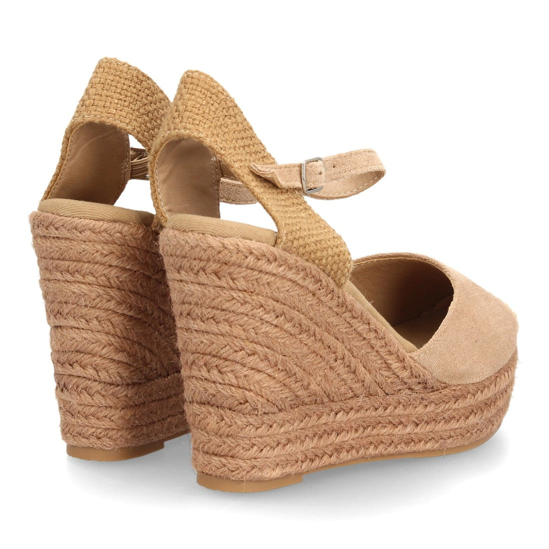 Sandalias con cuña de yute para mujer VR5-1527-Kaki