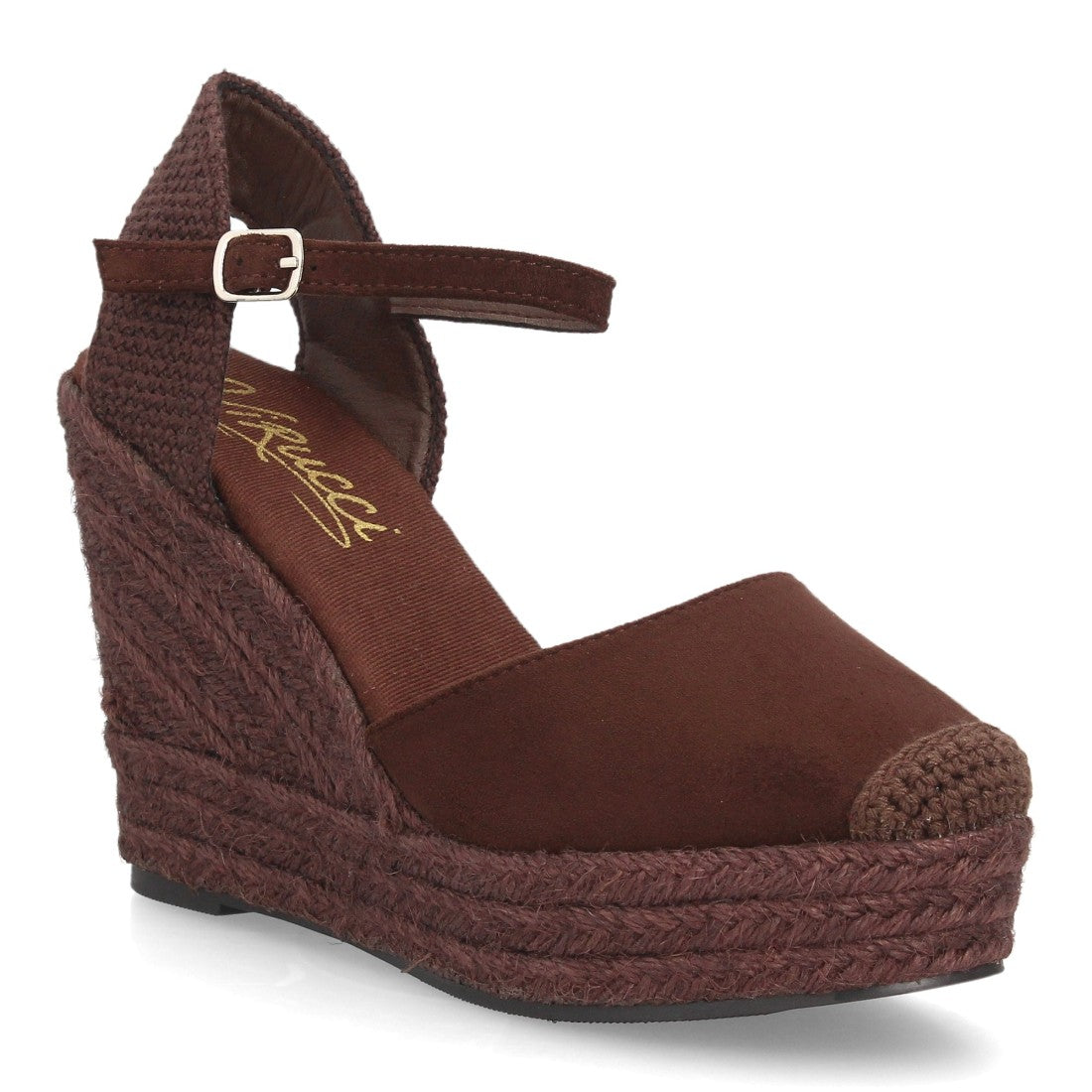 Sandalias con cuña de yute para mujer VR5-1527-Marron