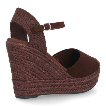 Sandalias con cuña de yute para mujer VR5-1527-Marron