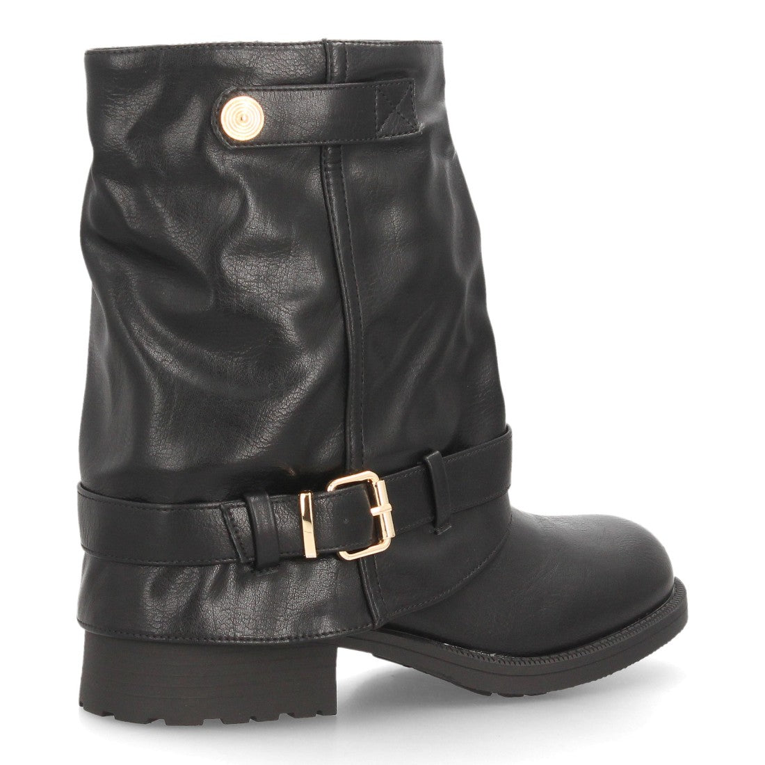 Botines para mujer de estilo motero AA26-7-Negro