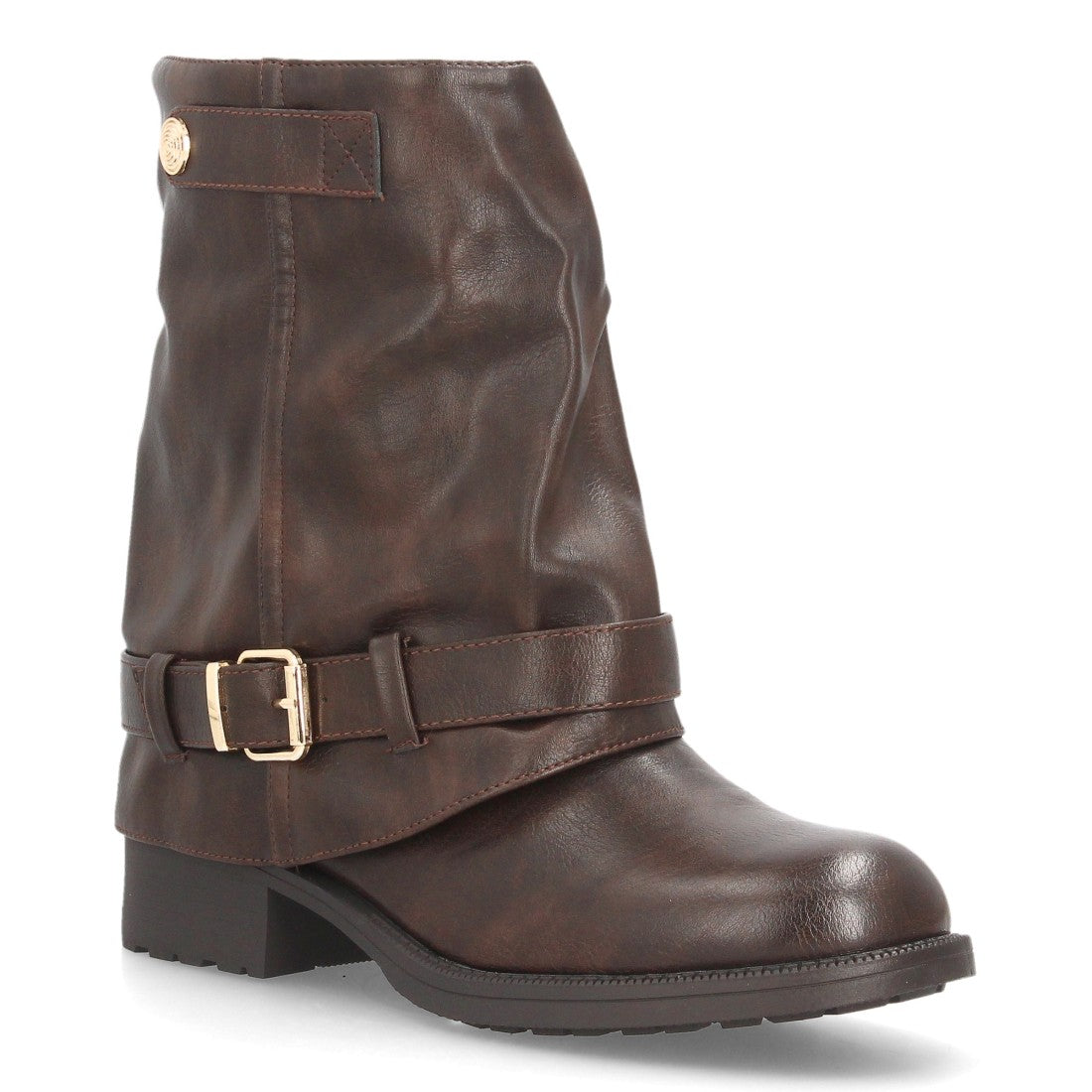 Botines para mujer de estilo motero AA26-7-Marron