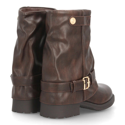 Botines para mujer de estilo motero AA26-7-Marron