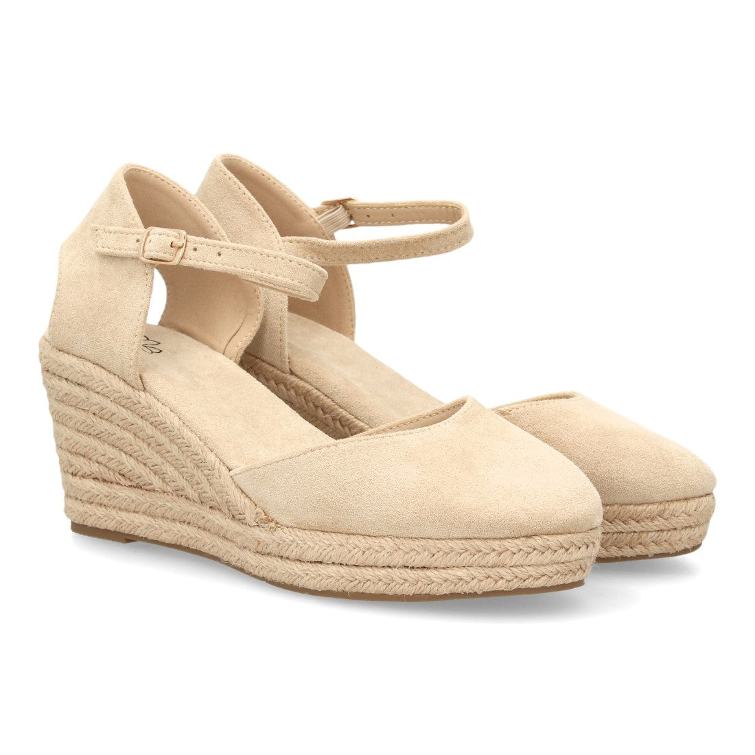 Sandalia de cuña de yute para mujer CF-3036-Beige