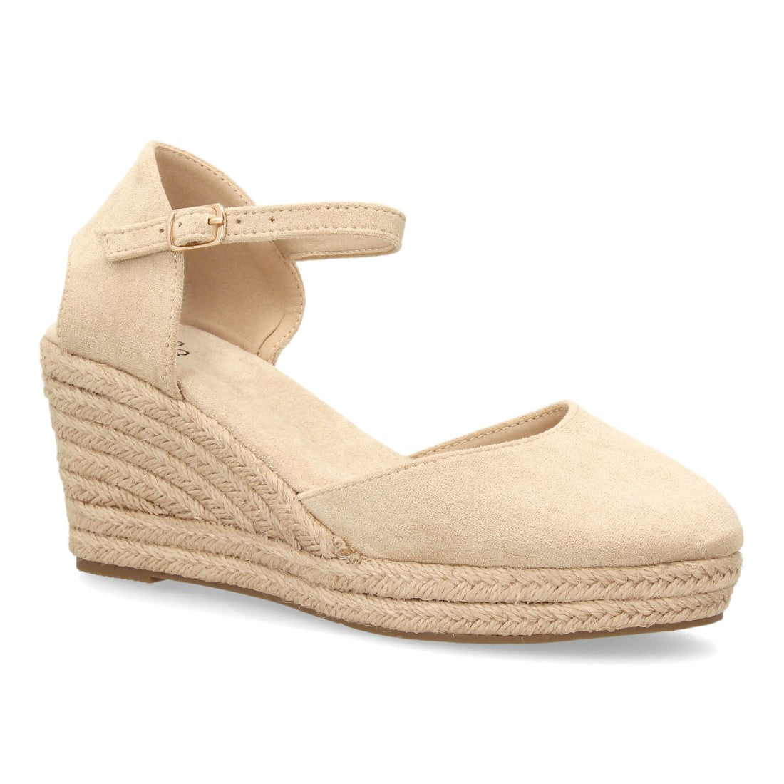 Sandalia de cuña de yute para mujer CF-3036-Beige
