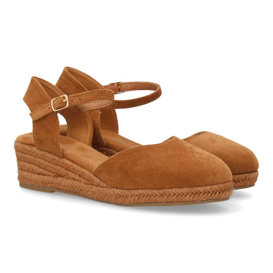Alpargatas con cuña para mujer CF-5618-Camel