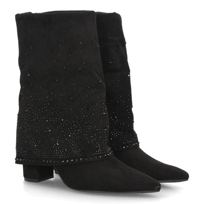 Botas con tacón para mujer OSS-001-Negro