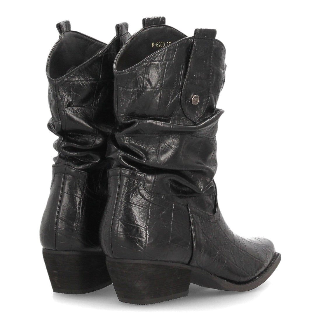 Botines para mujer de inspiración cowboy A-6200-Negro