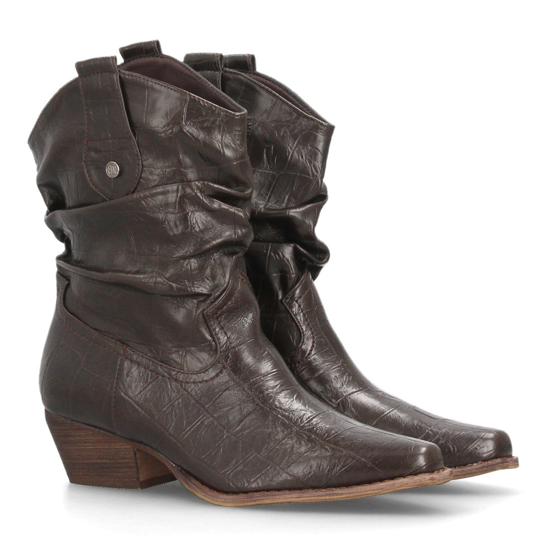 Botines para mujer de inspiración cowboy A-6200-Cafe