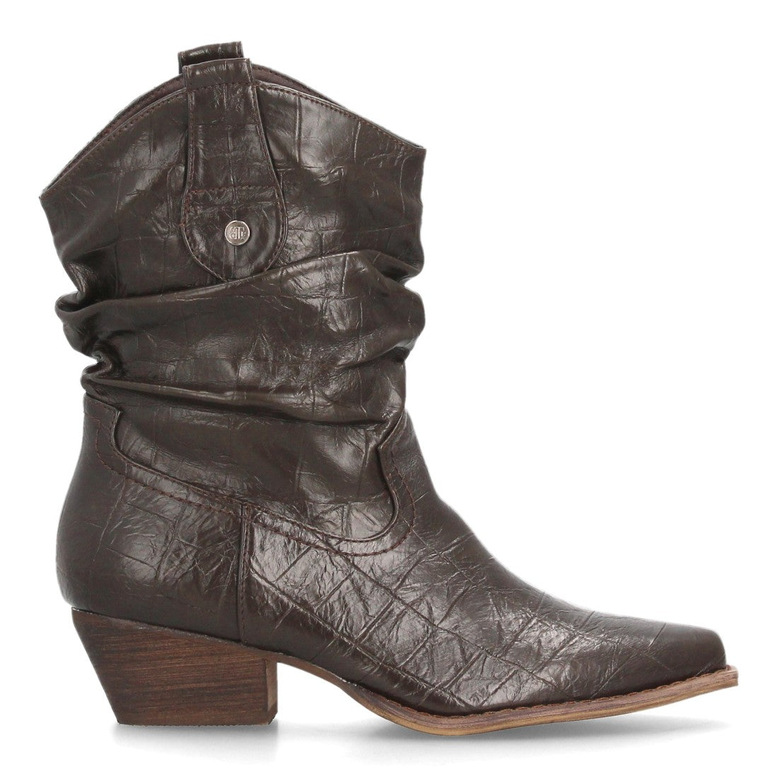 Botines para mujer de inspiración cowboy A-6200-Cafe
