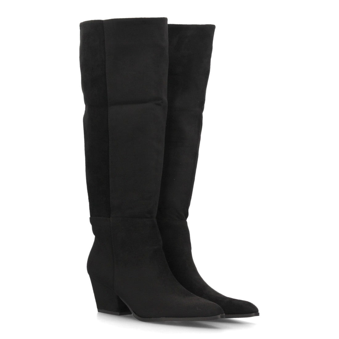 Botas de tacón ancho para mujer A-6028-Negro