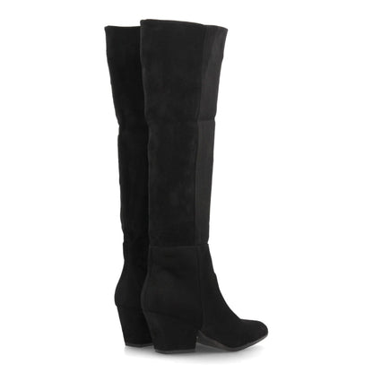 Botas de tacón ancho para mujer A-6028-Negro