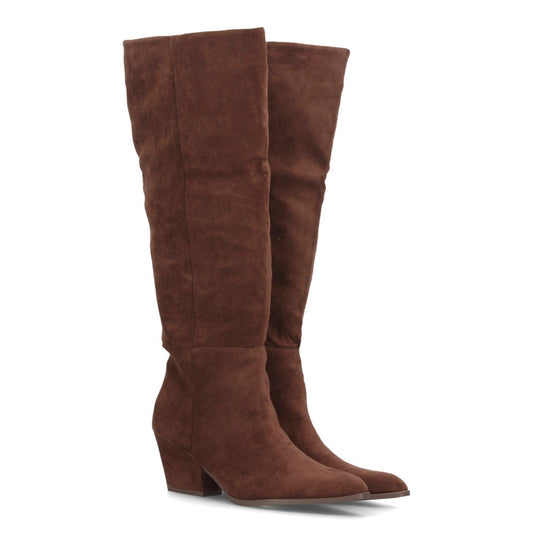 Botas de tacón ancho para mujer A-6028-Cafe