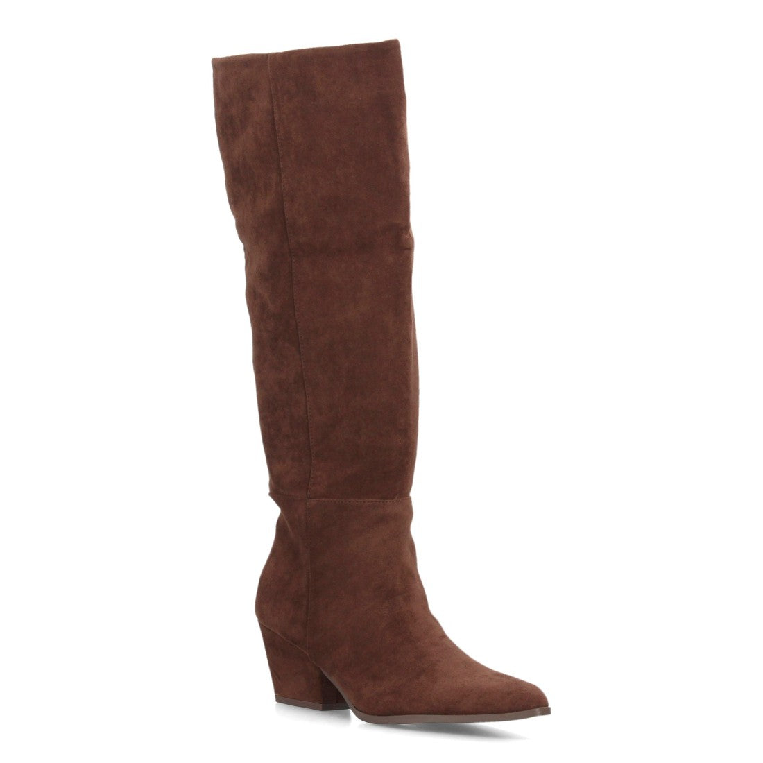 Botas de tacón ancho para mujer A-6028-Cafe