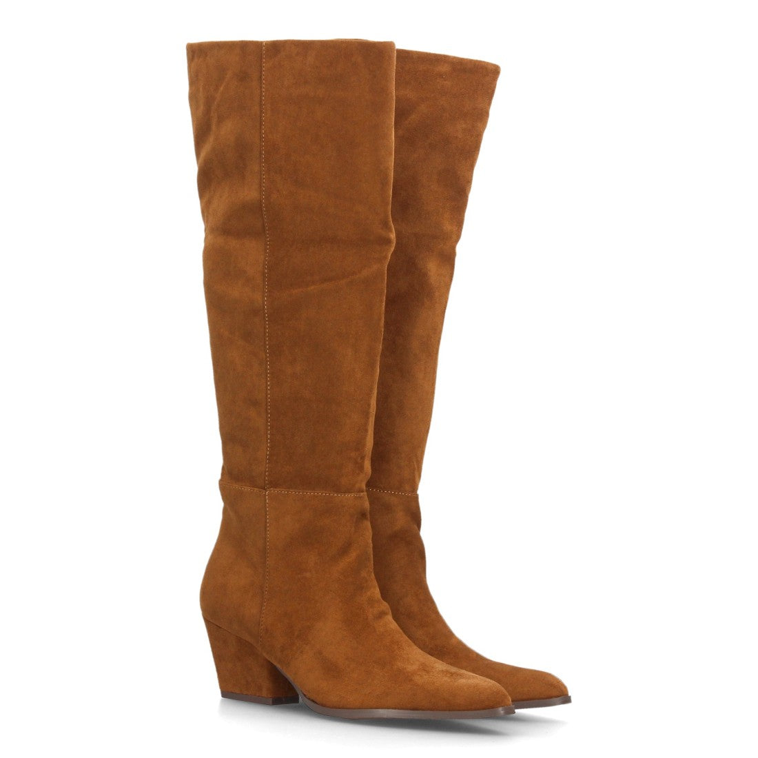 Botas de tacón ancho para mujer A-6028-Camel