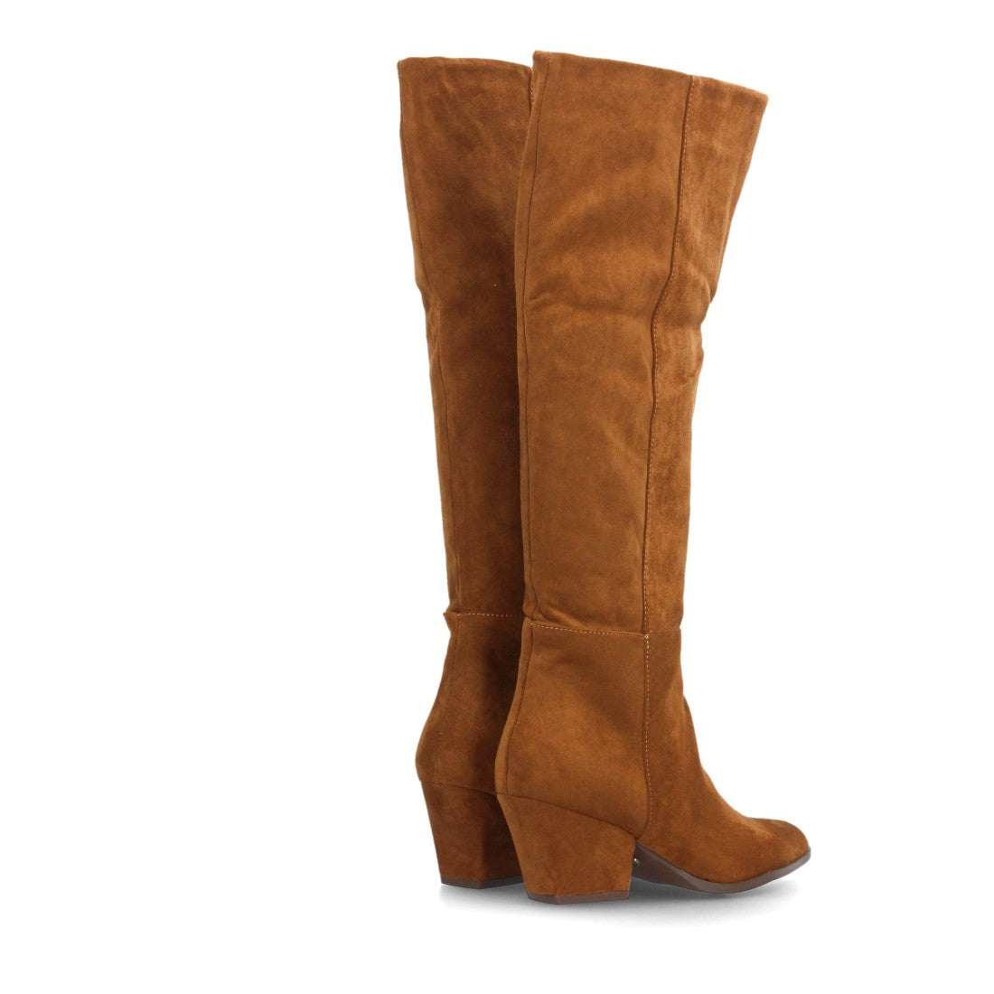 Botas de tacón ancho para mujer A-6028-Camel