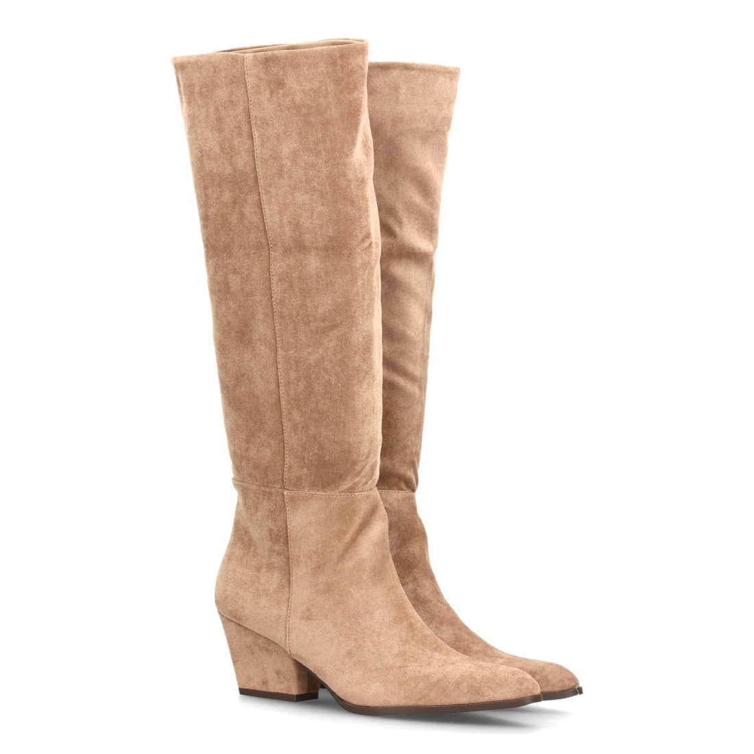 Botas de tacón ancho para mujer A-6028-Kaki
