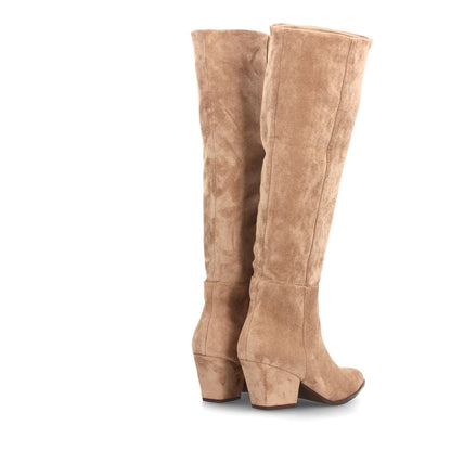 Botas de tacón ancho para mujer A-6028-Kaki