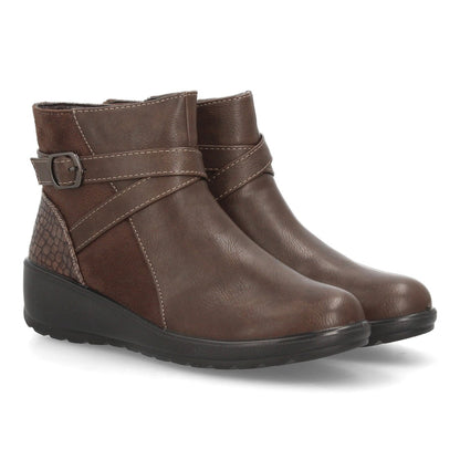 Botines con cuña para mujer M605-Marron