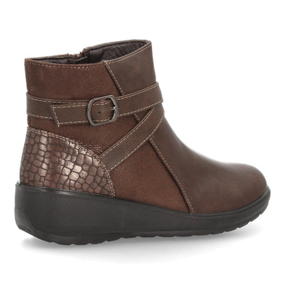 Botines con cuña para mujer M605-Marron