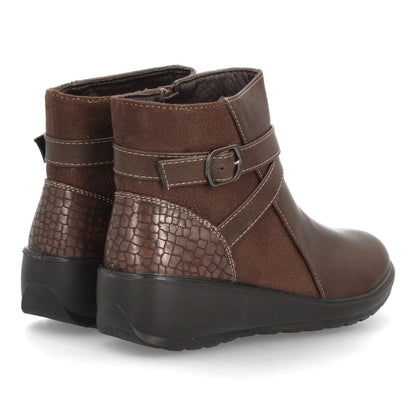 Botines con cuña para mujer M605-Marron