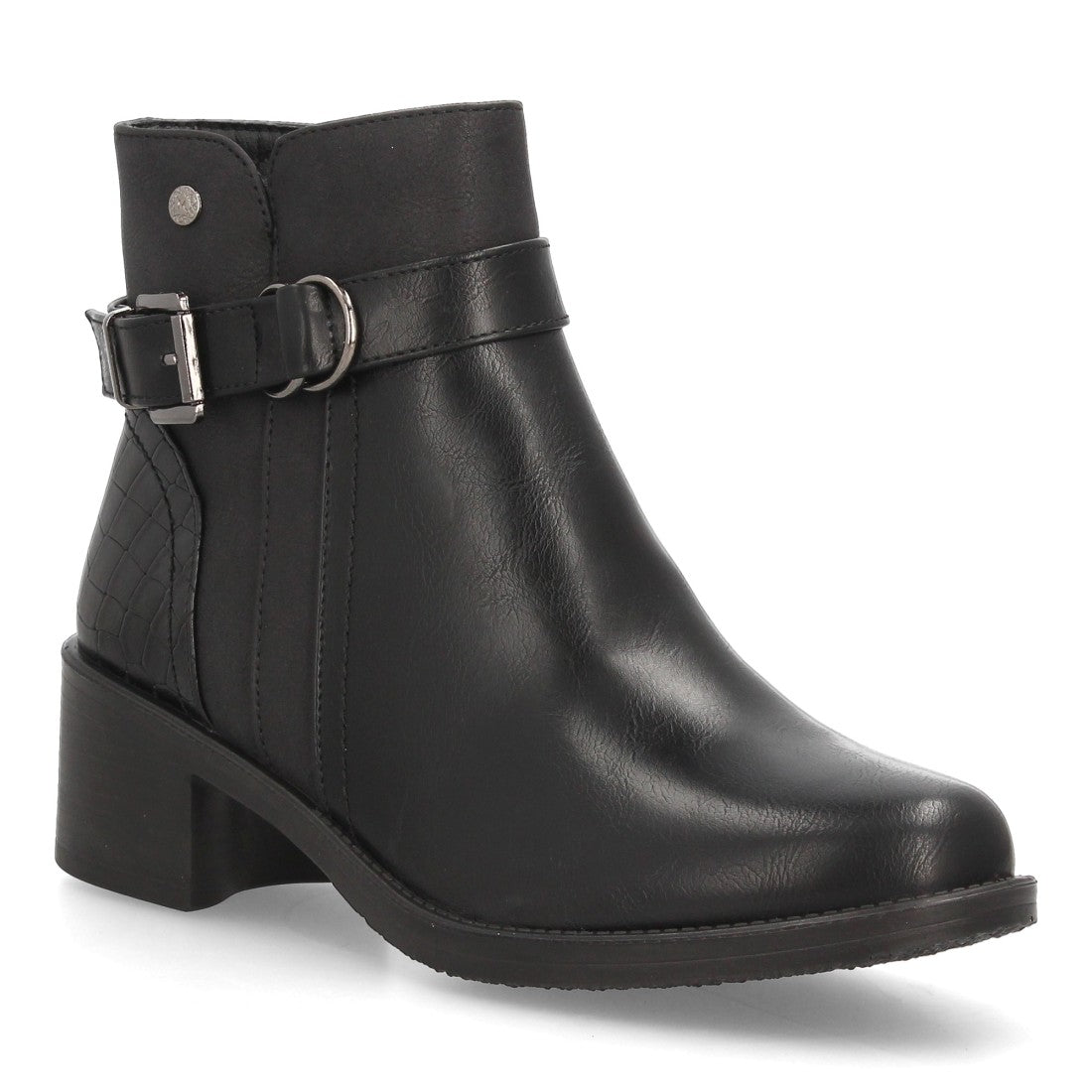 Botines con tacón para mujer L201-Negro