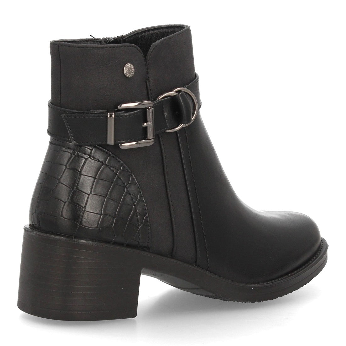Botines con tacón para mujer L201-Negro