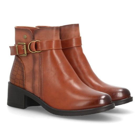 Botines con tacón para mujer L201-Camel