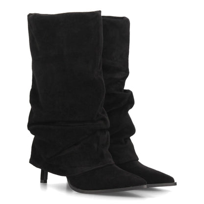 Botas con tacón fino para mujer 69051-Negro