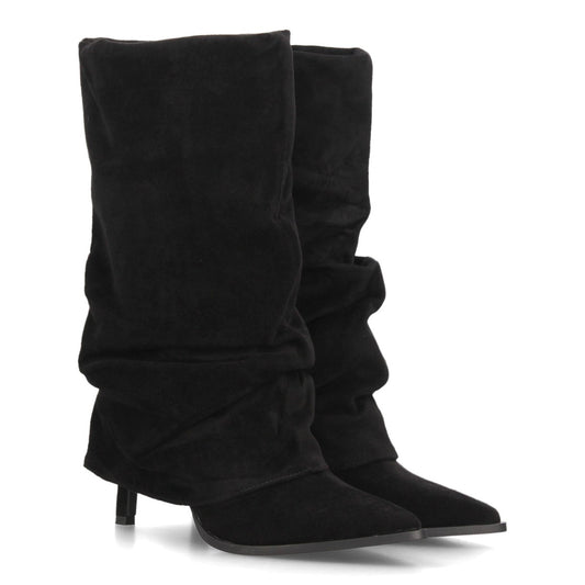 Botas con tacón fino para mujer 69051-Negro