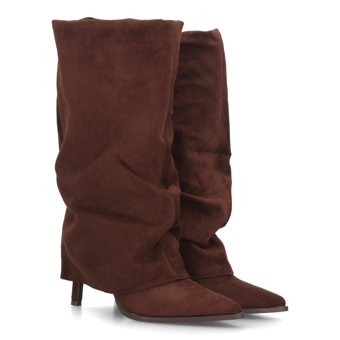 Botas con tacón fino para mujer 69051-Cafe