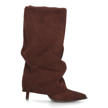 Botas con tacón fino para mujer 69051-Cafe