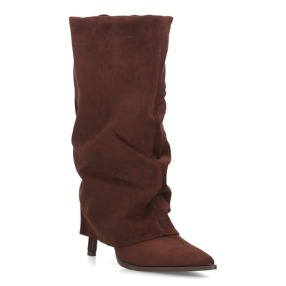 Botas con tacón fino para mujer 69051-Cafe