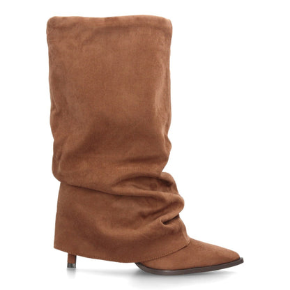 Botas con tacón fino para mujer 69051-Camel