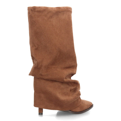 Botas con tacón fino para mujer 69051-Camel