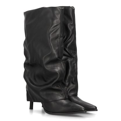Botas con tacón fino para mujer 69052-Negro