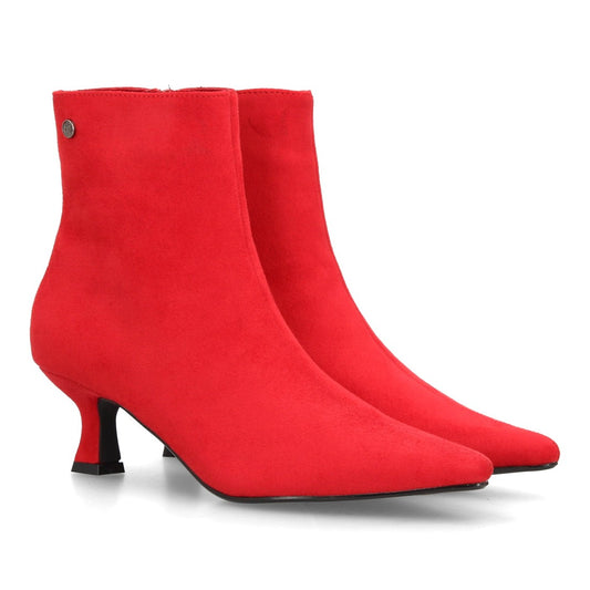 Botines con tacón para mujer A-6011-Rojo