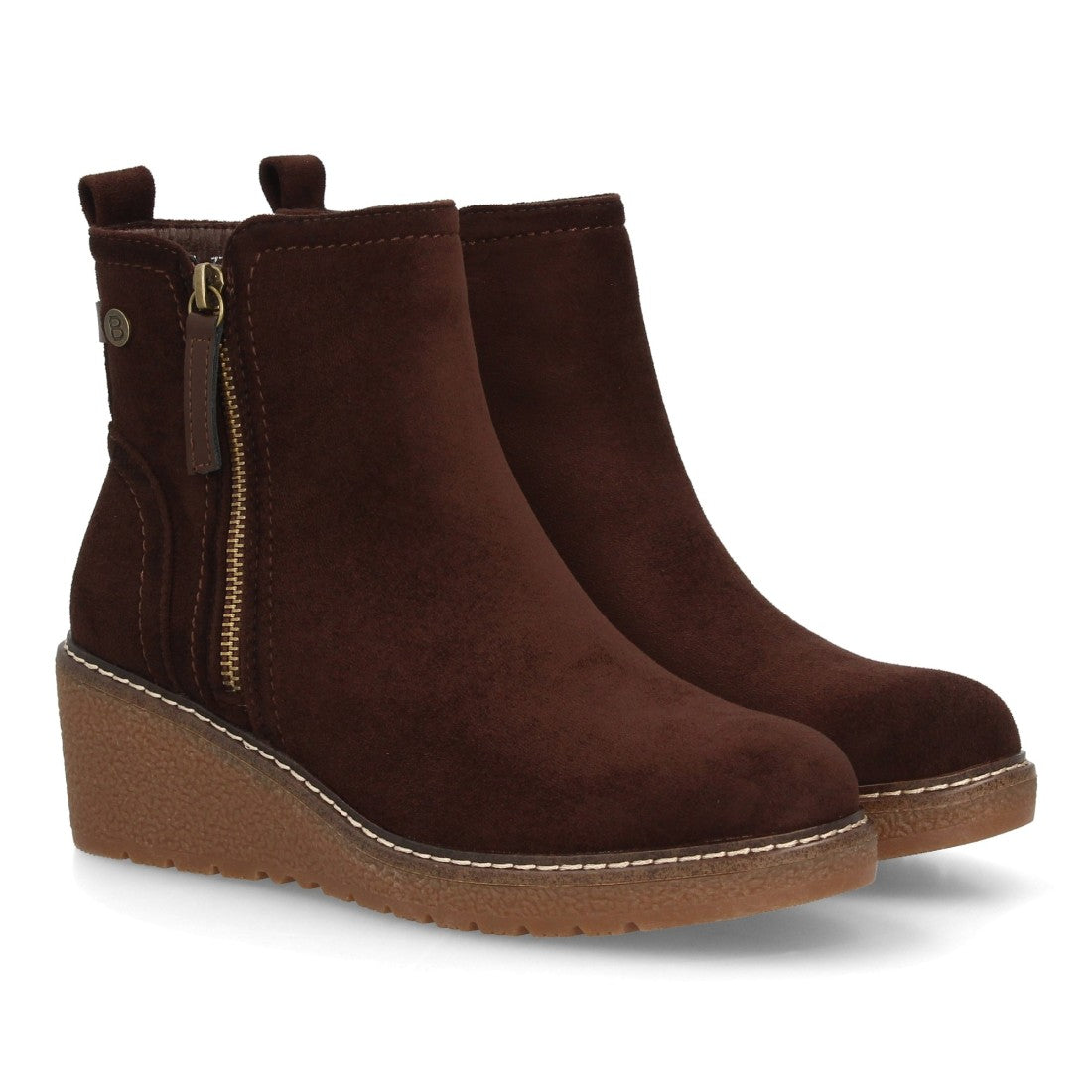 Botines de cuña para mujer 1986-17-Marron