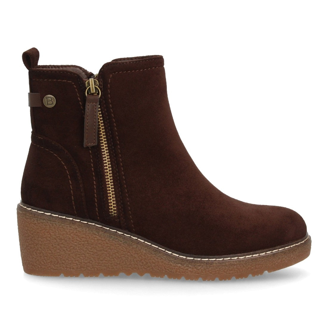 Botines de cuña para mujer 1986-17-Marron